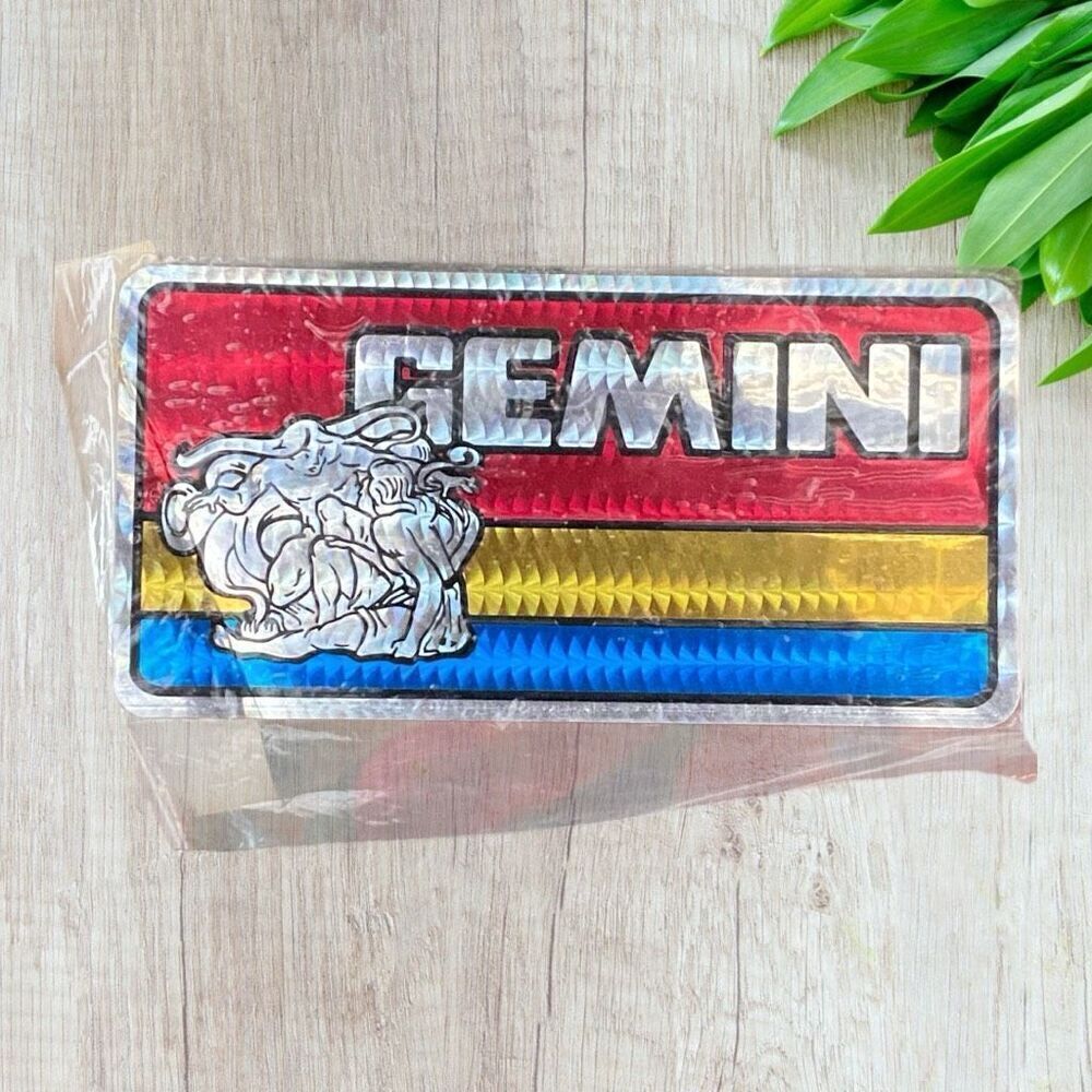 Vintage 1970s Gemini Astrology Horoscope Decal Bumper Sticker Prism Prismatic
